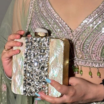 Diamond Radiance- Mother of Pearl Clutch