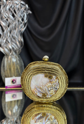 Floral Shell- Mother of Pearl Clutch