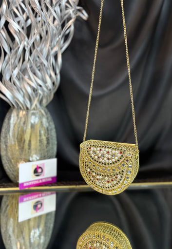 Midnight- Kundan Mini Clutch