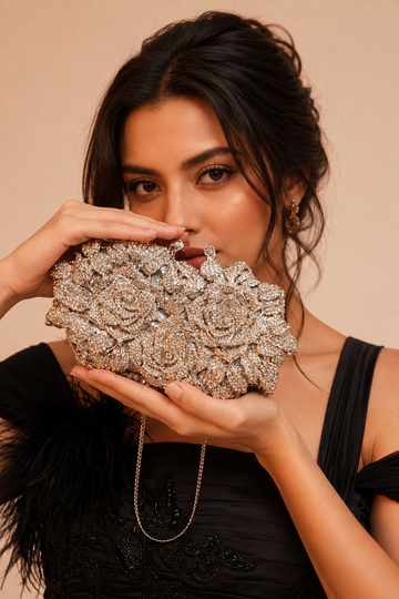 Rosette Crystal Clutch