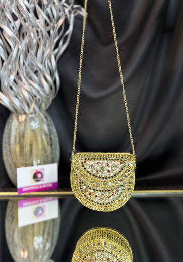 Midnight- Kundan Mini Clutch