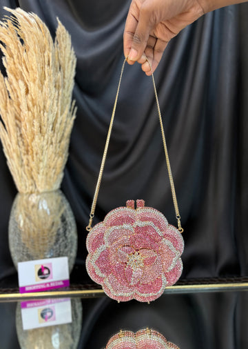 Rosey Flower Crystal Clutch