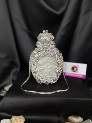 Ring Bow Crystal Clutch