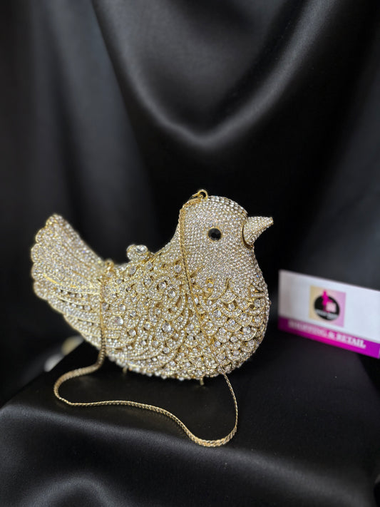 Bird Crystal Clutch