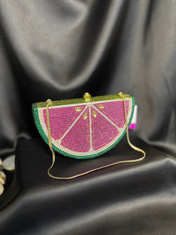Melon Premium Crystal Clutch