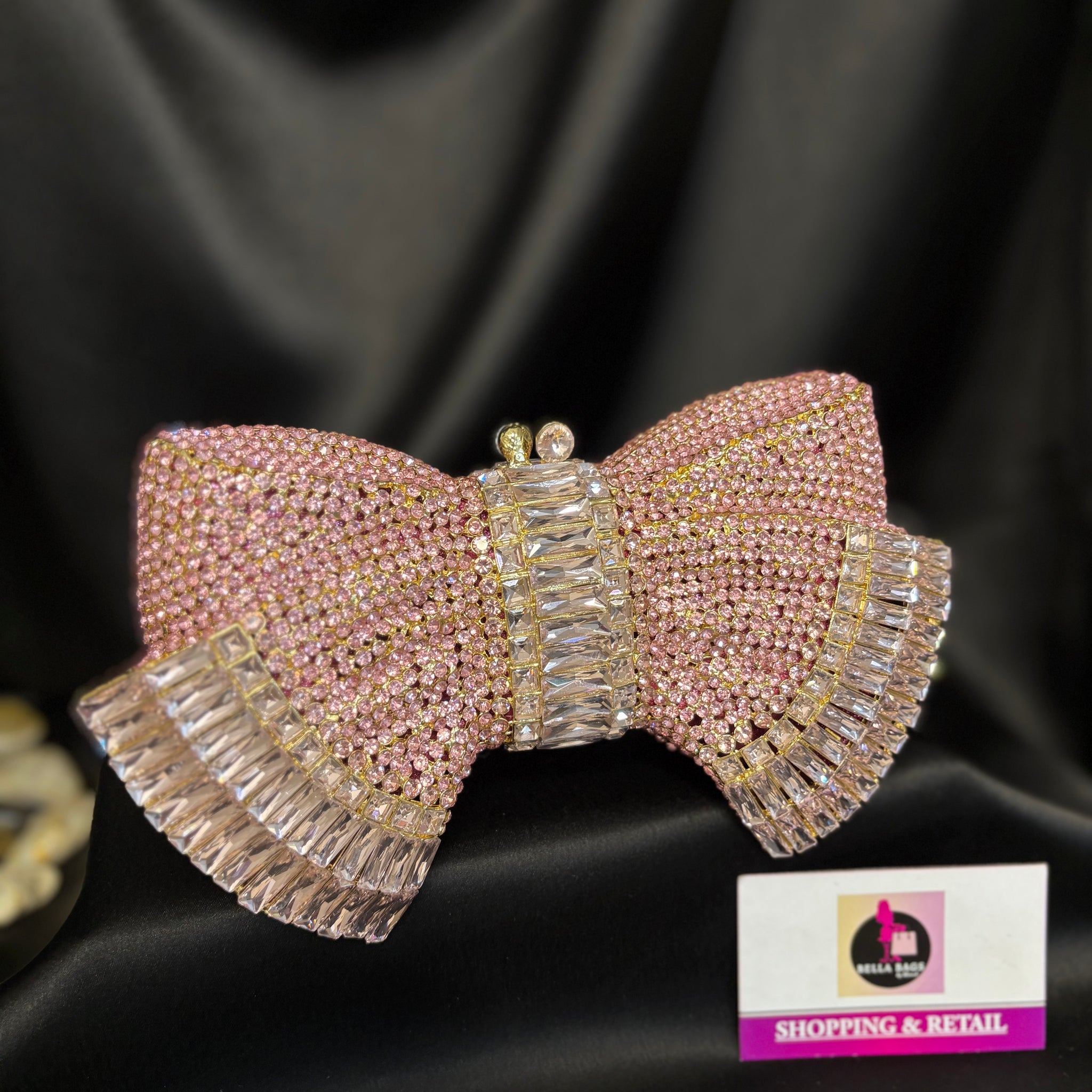 Knot Bow Crystal Clutch