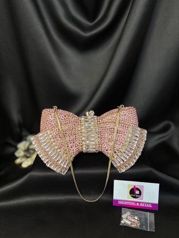 Knot Bow Crystal Clutch