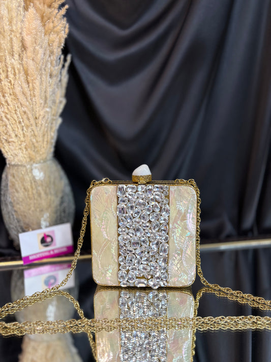 Diamond Radiance- Mother of Pearl Clutch