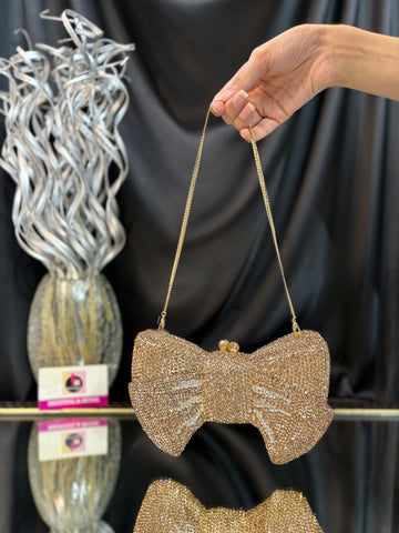 Charm Bow Crystal Clutch