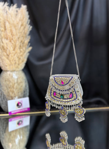 Haseena - Mini Kundan Ghungroo Clutch