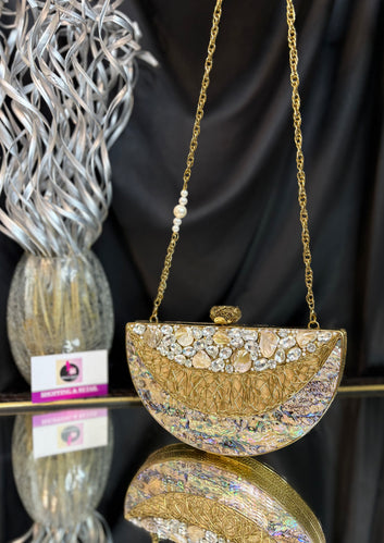 Sea Breeze- Mother of Pearl Clutch