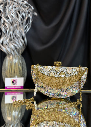 Sea Breeze- Mother of Pearl Clutch
