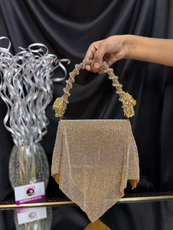 Drape Shimmer Flap Bag