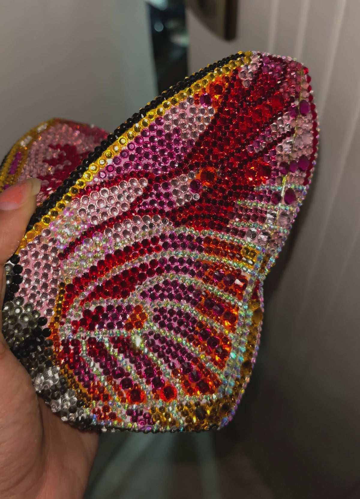 Premium Butterfly Crystal Clutch - detail view 2