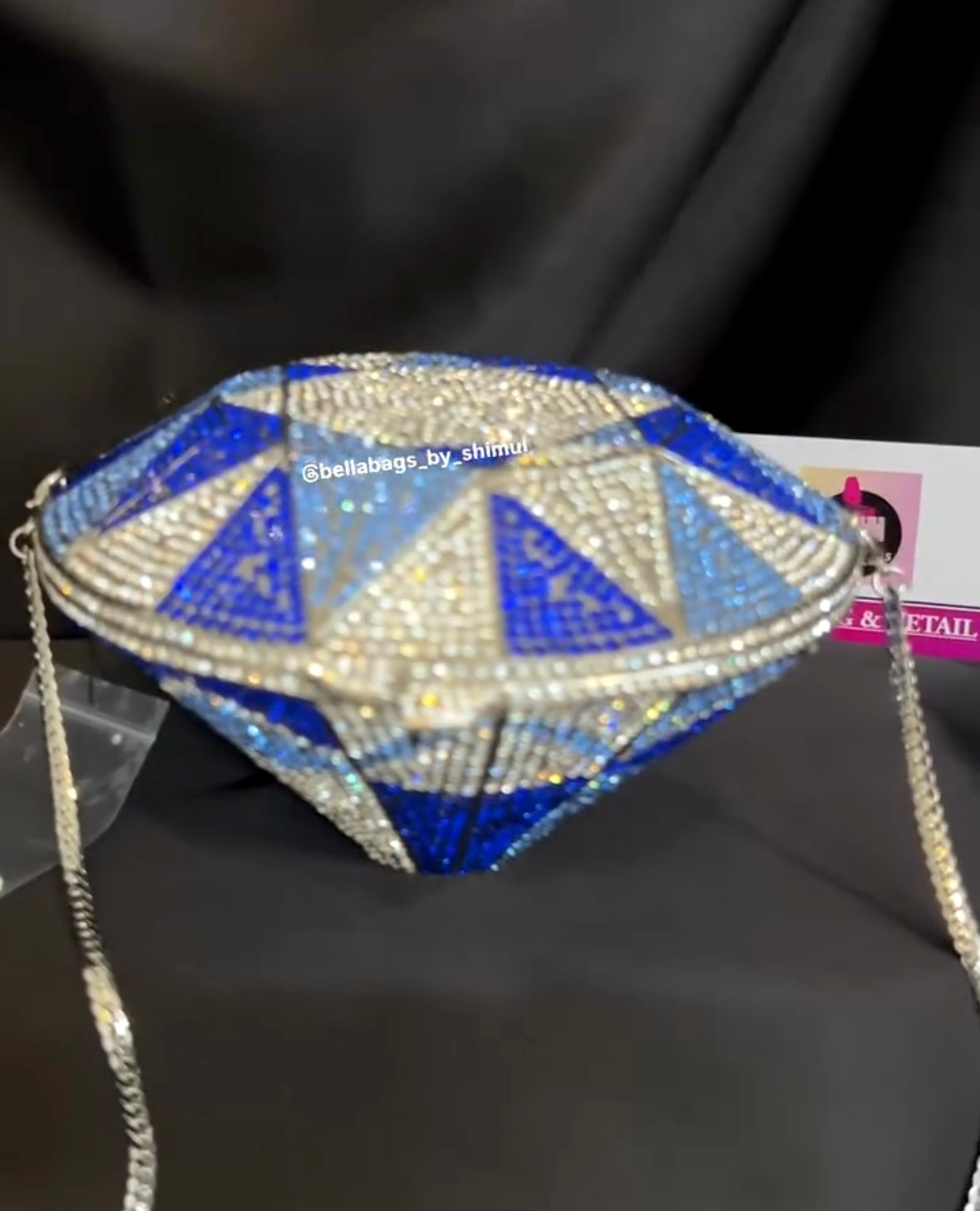 Diamond Crystal Clutch in Blue