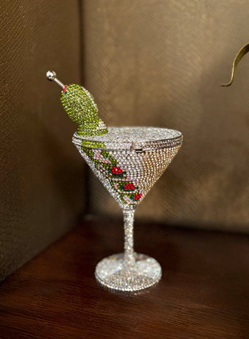 Olive Affair Martini Crystal Clutch