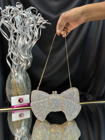 Charm Bow Crystal Clutch