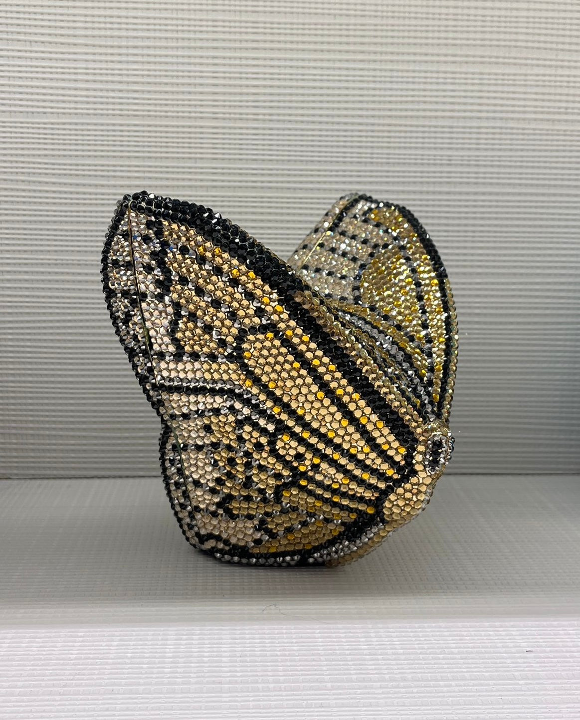 Premium Butterfly Crystal Clutch in Golden