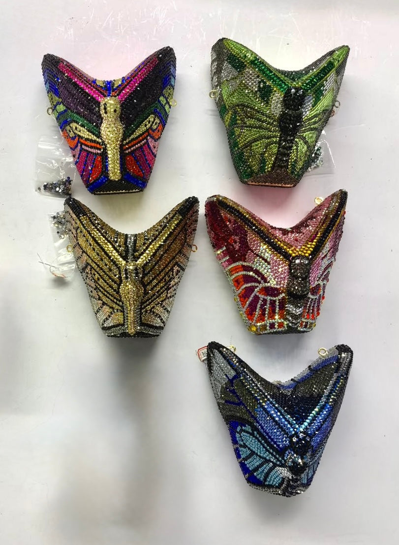 Premium Butterfly Crystal Clutch - detail view 1